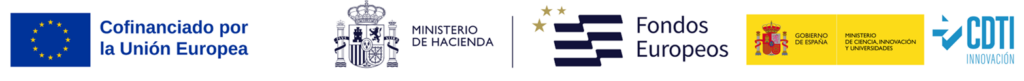 Logos Unión Europea, Ministerio de Hacienda, Fondos Europeos, Ministerio de Ciencia y CDTI